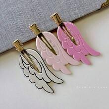 Cute Wings Fun Hair Clip No Trace Hairpin Korean Style Dopamine Makeup Side Panel Bangs Clip Hair Accessory - 粉色 - 查看 5