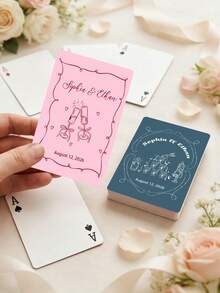 Customized Wedding Playing Cards With Photos, Personalized Wedding Playing Cards Set, Customized Printing Souvenirs, Bride Party Favors, Couple's Wedding Anniversary Personalized Playing Cards - Multicolor - View 5
