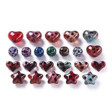 新款豹纹亚克力散珠心形星形透明直孔DIY手机链串珠材料 - 彩色 - 查看 3