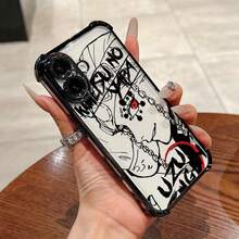 Funda de teléfono con diseño de anime y cómics populares europeos y estadios, estilo clásico japonés, adecuada para 16 16e 15 14 13 12 Mini 11 Pro Max lujo - Negro - Ver 7