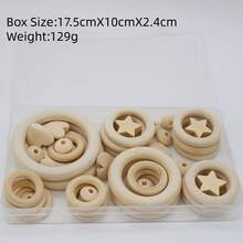 天然木不规则木珠套装，木珠DIY套件 - 混款盒裝 - 查看 1