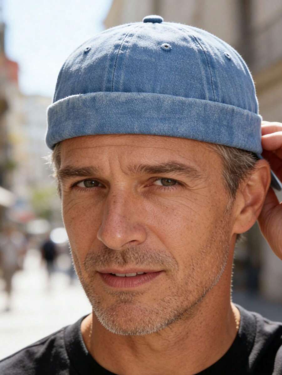1pc Men's Adjustable Washed Vintage Beanie Hat, Versatile For All Seasons, Suitable For Gifts, Parties And Fashion Wear,Summer,Beach,Holiday - A - View 1