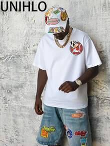 Disney UNIHLO    Mickey   Print  Summer Casual Versatile Pure Cotton T-Shirt Suitable For Any Place - White - View 2