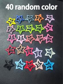 1/20/40个Y2K风格彩色星形图案发夹，多色星形图案，适合各种搭配需求，为发型增添可爱活力，适合女孩和女士日常佩戴、周末郊游、生日派对等场合，轻松提升整体造型，打造甜美可爱形象。发夹、发卡、发饰、头饰 - 多色 - 查看 12