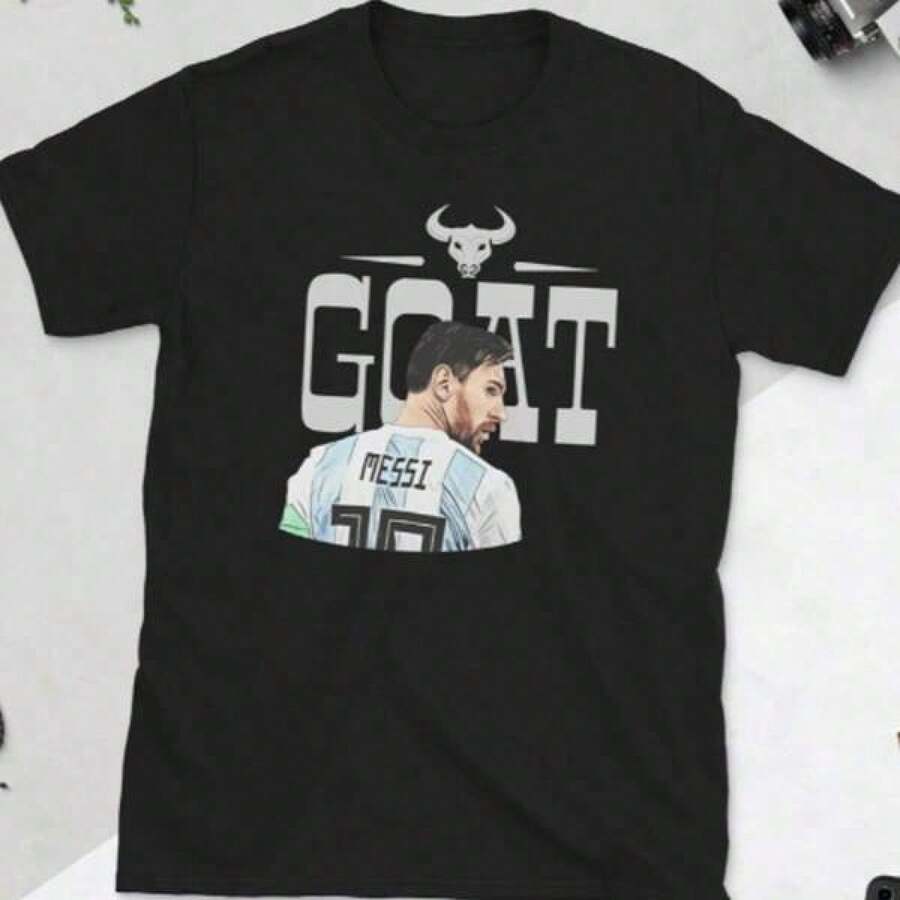 Short SleeveMessis T-Shirt Messis Tshirt  Lionels Messis Shirt Messis T Shirt  Leo Messis. - màu đen - Xem 1