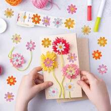 500张激光雕刻花朵贴纸，适用于文具、礼品包装和信封封口标签 - 鐳射花朵 - 查看 3