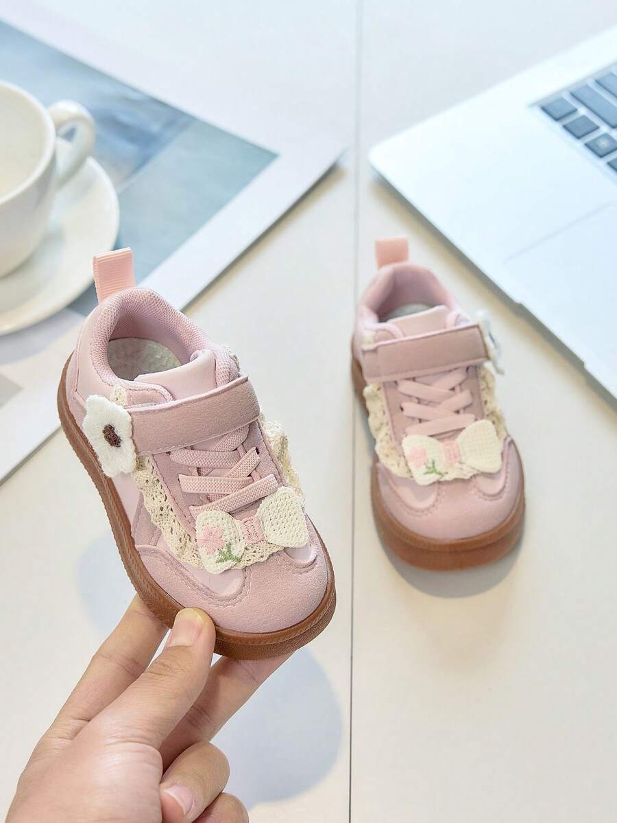 1 đôi giày thể thao đế mềm thời trang trẻ em, giày bệt da đa năng cho học sinh, giày lười đế mềm cho bé. - Hồng - Xem 1