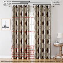 1pc American Style Bat Shaped Jacquard Blackout Curtain With Dual Color Sides And Anion Function - Coffee Brown - View 14