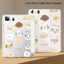 Capa Protetora de Tablet de Cristal Acrílico com Padrão de Cabeça de Filhote de Cachorro e Suporte, Compatível com Samsung A9/A9+/S9/S9FE/A11/A11+/S11/S10 FE/S10 FE+/S10 Lite, Apple Air 5/6, Honor, Matepad e Outros Modelos Populares. Dobrável, Cantos Reforçados com Silicone, Função de Despertar/Dormir Automática, Slot Integrado para Caneta, Suporte Ajustável em Vários Ângulos - Proteção Diária Perfeita, Ótimo Presente para Feriados. - Multicolorido - Visão 6
