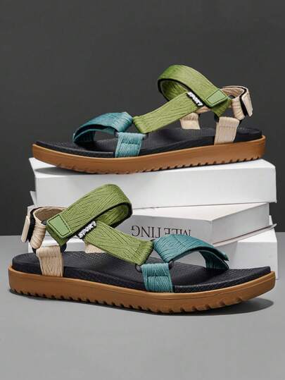 Men's Fashionable Open Toe Breathable Sandals, Comfortable Non-Slip Casual Shoes Suitable For Outdoor Hiking And Trekking Activities, Spring/Summer