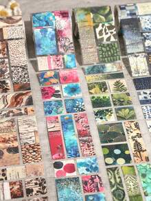 1 Roll Vintage Style Decorative Tape, Floral Wonderland Series, Retro Style Scrapbooking Supplies - Multicolor - View 2
