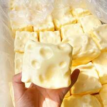 1pc 7cm Super Large Square Cheese Squishy Toy, Soft And Fluffy Realistic Bread Texture, TPR Outer Shell, Suitable As Birthday, Christmas, Halloween, Easter Gift (Hollow Inside) - Multicolor - View 2