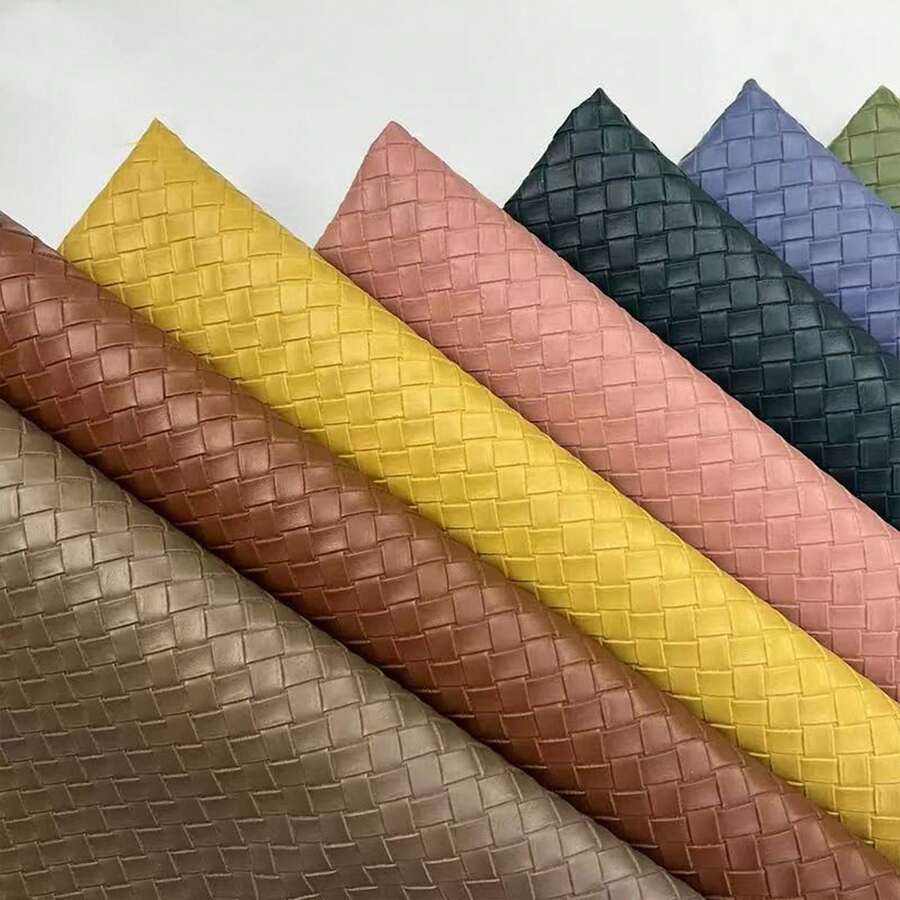 1 Roll High-Quality 3D Woven Pattern Faux Leather Fabric (12*53 Inches) - Fashionable And Innovative Crafting Fun, Suitable For Making Leather Earrings, Bows And Handbags, Belts Design, DIY Craft Material - Durable, Versatile And Easy To Sew
