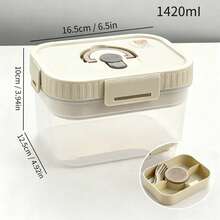 双层透明塑料便当盒，带酱料碟和餐具，密封防漏，可盛放水果沙拉等食物，可重复使用，适合学生和成人用于学校、办公室、旅行、露营、野餐和返校等场合。 - 彩色 - 查看 14