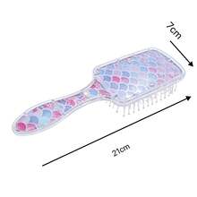 Mermaid Transparent Hair Brush With Air Cushion And Laser Reflective Massage - Multicolor - View 3