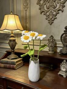 10支手工钩织雏菊花束，多用途家居/汽车/办公室装饰，精美个性化展示，节日/季节装饰，适合作为情人节、教师节、母亲节、感恩节、婚礼、生日礼物 - 涤纶材质，无需用电 - 彩色 - 查看 11