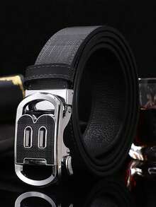 男士自动扣皮带，压花皮带，商务时尚风格，皮带长度可裁剪，随机图案裁剪。 - 彩色 - 查看 15