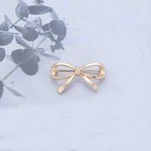 4 piezas Clips de con lazo, Ganchos invisibles para fijar el cuello de suéteres y trajes de mujer, diseño exclusivo, en dorado y plateado - Oro 4 piezas - Ver 4