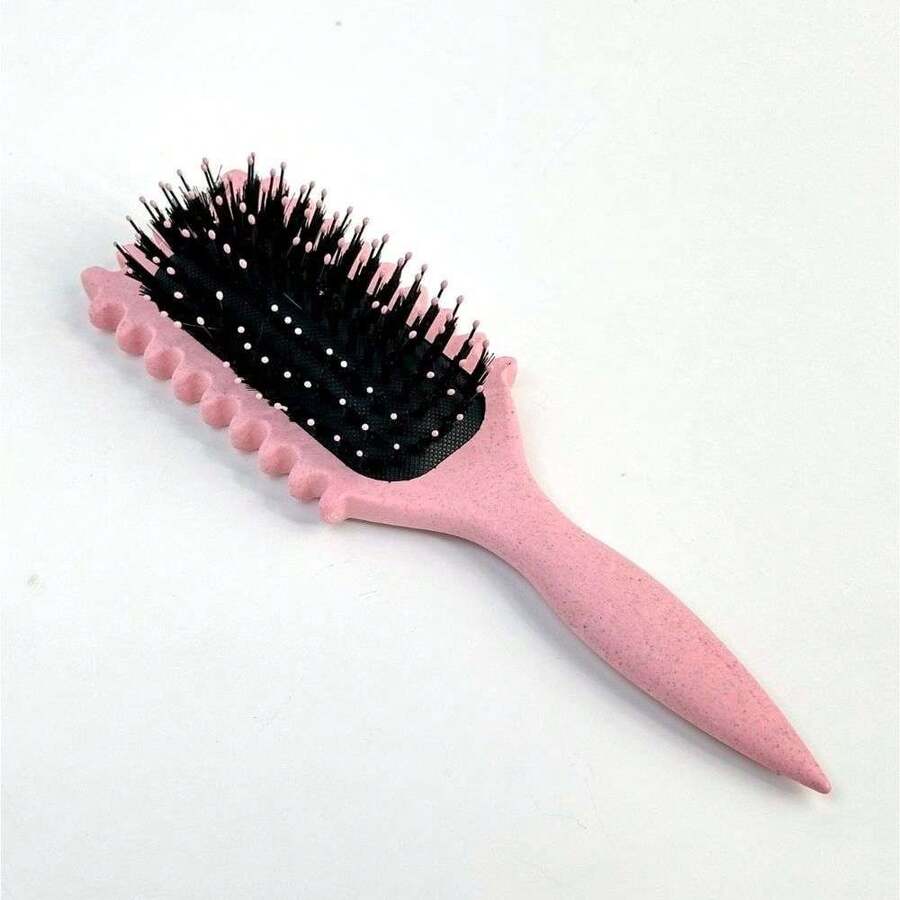 1pc Curl Defining Brush Curly Hair Brush With Bristle Special Design Curl Define Styling Brush For Women Men - 1 cái - màu hồng - Xem 1