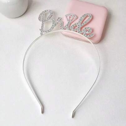 Elegant Crystal Bridal Crown Headpiece - Inlaid Bride Letter - Bridal Headpiece, Bride, Wedding, Bachelorette Party, Bachelorette Party Supplies, Bachelorette Party, Wedding Decor, Wedding Accessories, Bridal Party, Party Supplies, Bridesmaid Gift, Wedding Guest Favors