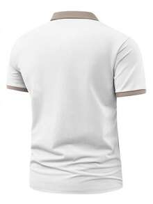 Officially Licensed By Disney: Men's New Summer Short-Sleeve Polo Shirt Featuring A Mickey Mouse Graphic Print Logo. Boasting A Vintage American Aesthetic And A Sophisticated Business-Style Collar, This Versatile Top Serves As An Excellent Layering Piece And Is Ideal For Golf. - 白色 - 查看 2