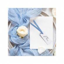 ‌50-Pack Sage Green Place Cards, 1.57x3.54 Inch Elegant Name Tags With Satin Ribbon, Versatile Seating Cards For Weddings, Banquets, Corporate Events, Holiday Parties, Premium Table Decor Essentials, Perfect For Formal Dining And Special Occasions.‌ - 藍色 - 查看 6