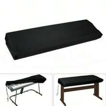 Tấm phủ chống bụi cho bàn phím - Phù hợp với hầu hết các loại đàn piano điện tử/kỹ thuật số 76/88 phím, tấm bảo vệ co giãn có dây rút khóa, có thể giặt máy, tấm phủ bàn phím piano, tấm phủ đàn piano - màu đen - Xem 2