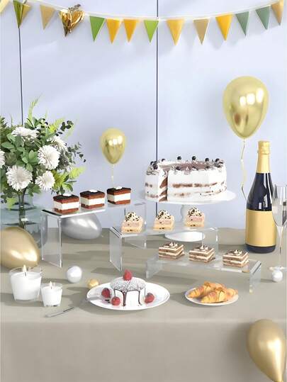 6/3/1 قطع حامل عرض شفاف على شكل حرف U - رف تخزين شفاف، حامل عرض الأشكال الحركية، منظم مستحضرات التجميل، حامل عرض الحلويات | لوح أكريليك سميك على شكل حرف U متعدد الطبقات، خيارات متعددة الأحجام، تخزين على المكتب (مستحضرات التجميل والعناية بالبشرة والعطور والأشكال الحركية والنباتات الصغيرة والشموع)، عرض الحلويات (كب كيك والحلويات والفواكه)، عرض الفن (النحت والتماثيل والنماذج والديكور الهندسي) أو ديكور الحفلات