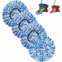 4 Pack Mop Replace Heads Compatible OCeda, Spin Mop Refill RinseClean 2-System - Fluffy Microfiber, Washable And Easy To Replace - 藍色 + 4 件裝(1 包) - 查看 1