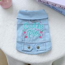 1pc Pet Clothes, Dog/Cat Jacket Coat, Durable & Wear-Resistant Outfit For Small Dogs - Sweetheart Jacket - Blue - View 8