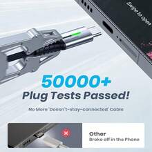 240W 超级快充和高速数据传输 Type-C 转 Type-C 数据线，兼容三星、Air 15/16/17 及其他设备 - 黑色 - 查看 7