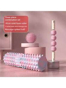 45cm Solid Foam Roller, Crescent Moon Yoga Pilates Massage Stick, Dual-Zone Home Use, Leg Muscle Relaxation Tool, EVA Foam Roller And Handheld Massage Ball - Muscle Relaxation Yoga Kit, Hollow Design, Fitness Roller Set, Foam Roller Yoga Column, Fitness Roller, Yoga Roller, Massage Equipment, Fitness Massage Roller, Hollow Spike EVA Massage Stick, Foam Roller Fitness, Yoga Fascia Slimming Tool, Weight Loss Equipment - A - View 15