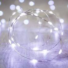 Dây đèn LED cổ tích 12/8/4/2 chạy bằng pin, dài 6,5 feet/20 đèn LED, dây bạc hình đom đóm, sao và mặt trăng, ba chế độ chiếu sáng, thích hợp để tự làm lọ thủy tinh, phòng ngủ, tiệc tùng, đám cưới, Giáng sinh (Màu trắng) - ánh sáng trắng - Xem 2