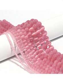 1pc Pink Cat Eye Stone Beads, DIY Jewelry Making Supplies For Necklace, Bracelet - Pink PK - View 1