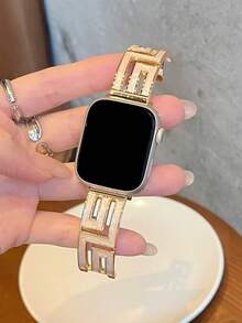 1条不锈钢表带，兼容 42mm、38mm、40mm、41mm、44mm、45mm、46mm、49mm，时尚智能手表替换表带，适用于Series Ultra2、Ultra SE2、SE 11、10、9、8、7、6、5、4、3、2、1，可作为学生返校礼物 - 金色 - 查看 10