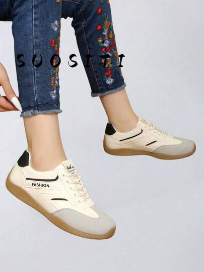 Giày thể thao nữ đế bằng kiểu dáng thường ngày mới năm 2026