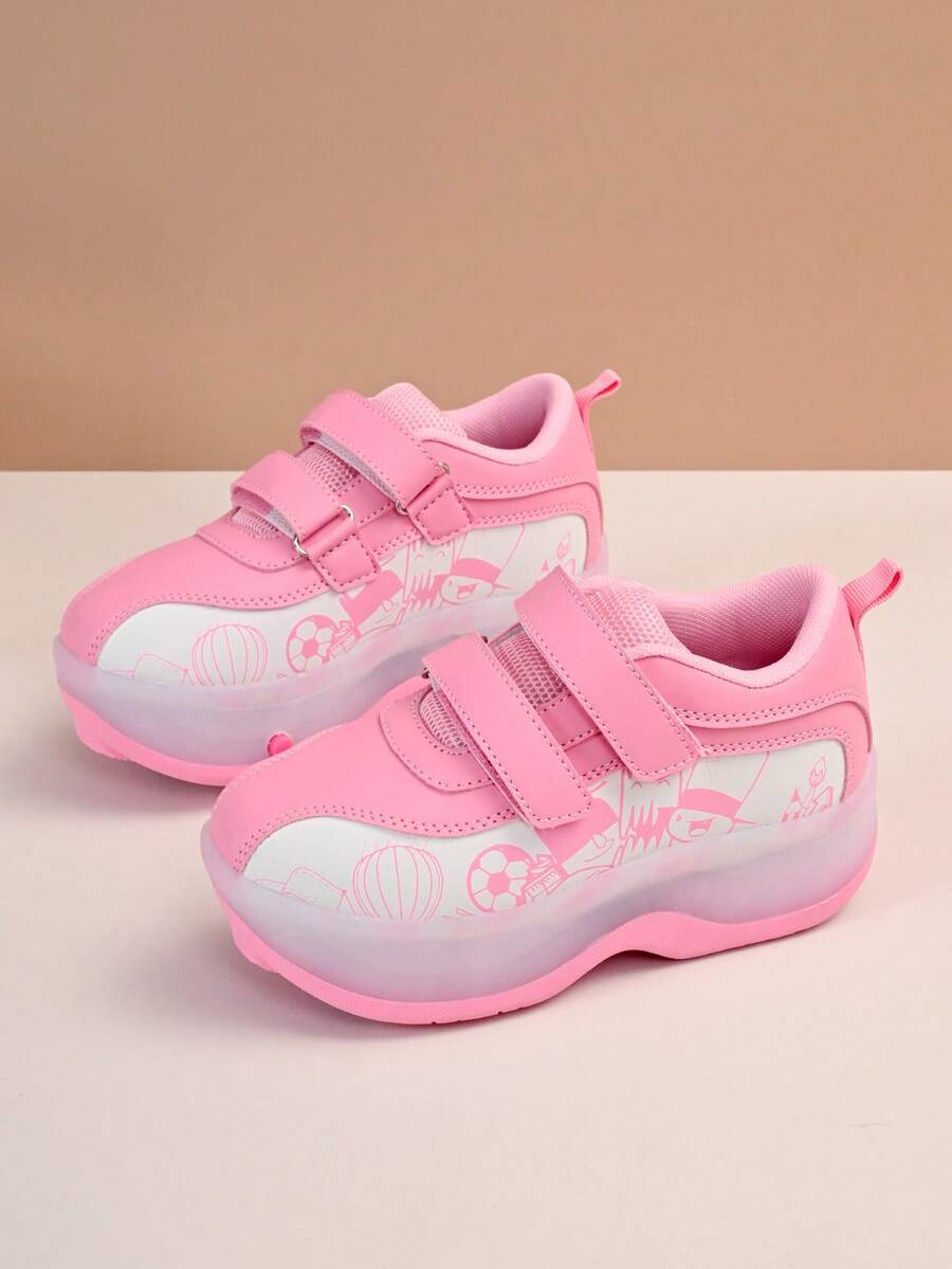 单扣可伸缩轮滑鞋，时尚运动鞋 - 淺粉色 - 查看 1