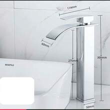 Square Stainless Steel Waterfall Faucet, Mirror Finish, Hot & Cold Water Basin Tap - Multicolor - View 3