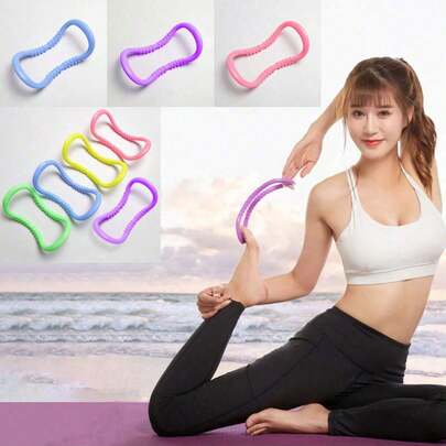 1pc Plastic Yoga Circle, With Small Protrusions To Sculpt Calves, Backless Design To Shape Slender Back, Suitable For Office Workers, Overweight People, Fitness Enthusiasts And Students For Indoor And Outdoor Use, Yoga Accessories, Pilates, Exercise, Industrial Case, Leg Shaper, Fitness Equipment