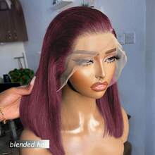 8-36 Inch Glueless Pre-Trimmed Wig With Baby Hair, 180% Density, 13x4 HD Lace Front, 12A Straight Hair, Beginner Friendly, 99J Burgundy - S99J/BUG - View 3