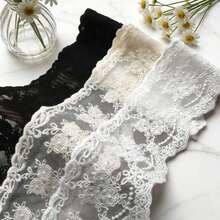 Vintage Crown Lace Satin Ribbon Applique, Elegant Embroidered Lace Trim For Easter Decor, Spring Sewing Crafts, Bridal Wedding Dresses, Curtain Tablecloth Home Decoration DIY - Mesh Style Lace - View 5