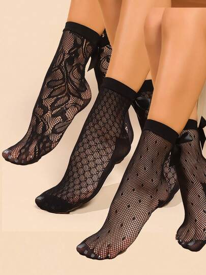 Women's Bow Tie Short Socks, New Fashion Lace Short Socks