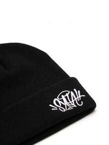 European And American Embroidered Pullover Beanie, Popular Street Hip Hop Skull Cap, Retro Knit Hat - A - View 2