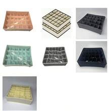 2pcs Wardrobe Drawer Style Grid Organizer Boxes, Foldable Fabric Lingerie, Bra, Socks Storage Containers - Multicolor - View 6