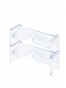 2pcs Stackable Glasses Storage Rack Office Desktop Glasses Display Rack (Transparent) - 2PCS - View 9