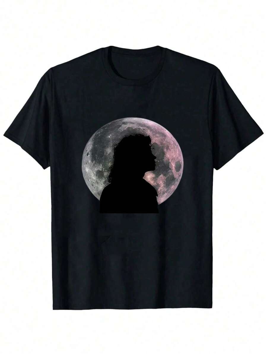 Classic Michael Jacksons King Of Pops T-Shirt,Men Fashion Rock T-Shirt,Punk Pullover T-Shirt,Super Value Hot 100% Cotton T-Shirt,Suitable Gift For Fans,Perfect & Holiday Gift For Men And Women Graphic Tee, Music - 黑色 - 查看 1