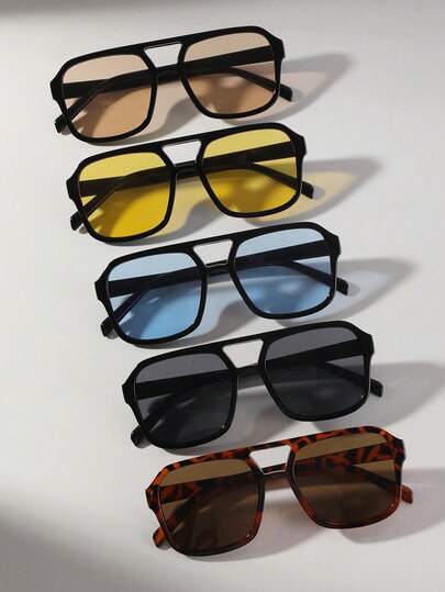 5副男士多色经典复古夏季度假休闲时尚眼镜（休闲风格）