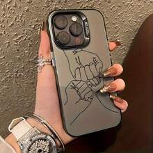 Painted Graffiti 1pc Warm Family Of Three Laser IMD Soft Edge Hard Back Phone Case, High Quality Compatible With Apple Models 17/17Pro/17Promax/16/16Plus/16Pro/16ProMax/15/15Plus/15ProMax/14/14Plus/14Pro/14ProMax, 13/13Pro/13ProMax, 12/12Pro/12ProMax, 11/11Pro Max - Multicolor - View 1