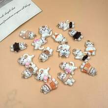 18pcs Of Amusing Resin Cat Charms, Handcrafted Animal Pendants For Creating Jewelry And Earrings - Multicolor - View 4
