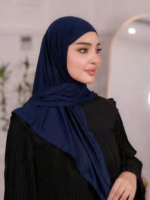 1pc Instant Triangle Hijab, All-In-One Tie-Up Design, Quick Wrap Without Slipping, No Undercap Needed, Suitable For Daily Wear, Prayer, And Outings - Multicolor - View 3